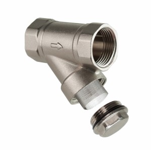 РосТурПласт Фильтр 1/2"х 45 град. (вн-вн, г/г), латунь, никель, (10 шт/уп,цена/1шт), 39706