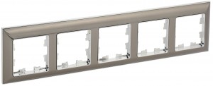 IEK BRITE Рамка 5 мест. РУ-5-Бр пластик хром/никель BR-M52-12-4-K23