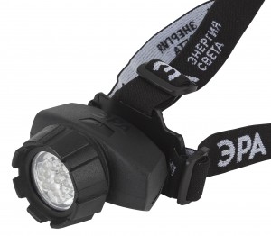 ЭРА фонарь налобный GB-604 [18xLED, 3xAAA, 4 реж., черный, шагрень, бл]