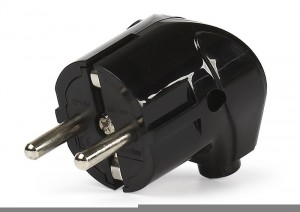SmartBuy вилка 16А 250В (АБС-пластик, угловая, черная, земля) SBE-16-P02-b