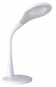 Camelion KD-790 C01 св-к св/д настольный 7W(400lm) 4000K,сенсор 4 реж, лупа 3/5 увелич,450x195 белый