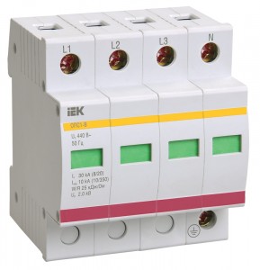 IEK ограничитель импульс. перенапр. ОПС1-D 4P In=5kA  Un=230B Im=10kA
