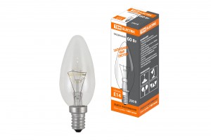 TDM лампа свеча E14 60W прозрачная (100!) SQ0332-0011