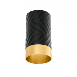WOLTA св-к накл. cпот LINEA IP20 под лампу GU10 черный/золото D55x110 WSL-GU10/09BG