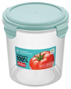 Контейнер герметичн. д/хран.продукт/СВЧ SMART LOC 1,15л круглый, св-голуб 4311608 Phibo/Бытпласт