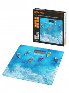 Весы напольные эл. TDM "Море", стекло, деление 100г, до 180 кг, 28*28см SQ4012-0008
