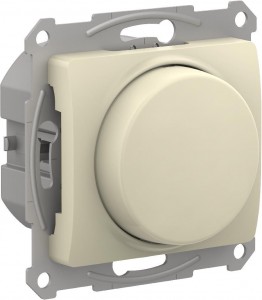 Schneider GLOSSA диммер поворотно-нажимной СУ 1 кл. беж. 250В LED, RC (пласт. осн., 400Вт) GSL000223