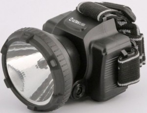 Ultraflash фонарь налобный LED5366 (акк.4V 0.42Ah) 1св/д 0.5W (27lm),черн/пласт,отраж,2 реж,з/у 220V