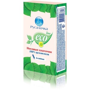 Носовые платочки бум. 2сл. 10шт/уп, цена за уп, ECOLINE, 78457 РУСАЛОЧКА