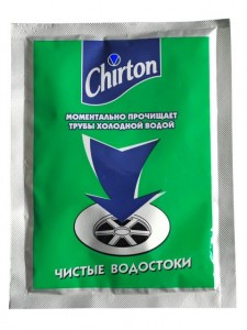 Порошок для прочистки канализационных труб  ХОЛОДНОЙ водой 60гр CHIRTON(КРД, СПб 8!)