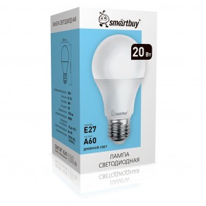 SmartBuy ЛОН А60 E27 20W(1200lm) 4000K 4K 110x60мм SBL-A60-20-40K-E27