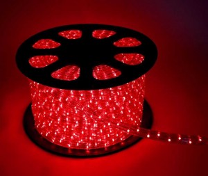 Дюралайт (бухта) KOC-DL-2W13-R, 24LED/m, 13мм, красный, 100м, цена за1м, фиксинг(2W) резка 2м Космос