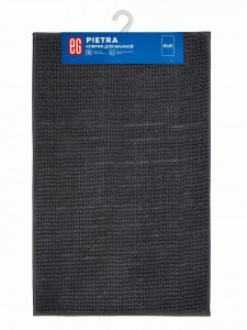 Коврик для ванной 50x80см Pietra шенилл серый,19183/ Еврогарант