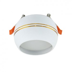 Ecola GX53SP 5375 св-к встр. СПОТ Сфера углублен. Белый матов. с золот.полос.90x52 SR536WECB (10!)