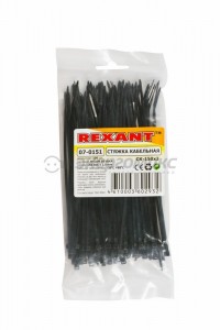 Rexant хомут нейлоновый черный 2,5х150 (уп. 100шт., цена за уп.), 07-0151