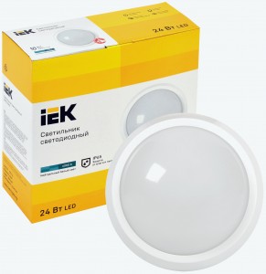IEK св-к св/д ДПО 5060 24W(2250lm) 4000К IP65 круг белый 253x103 LDPO0-5060-24-4000-K01