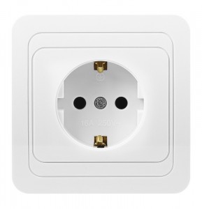 Smartbuy Марс роз. СУ 1-мест. земля 16А белая, керамика  (SBE-02w-16-S1-Z-c)