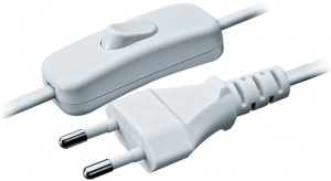 Navigator шнур  для бра NPS-FS-170-2x0.5-WH 1.7м с выкл. белый 61724