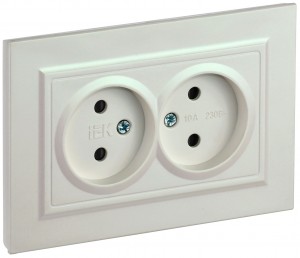 IEK BRITE роз. СУ 2 мест. 10A жемчуг (шторки) РСш12-2-БрЖ BR-R23-10-K36-F