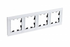 Systeme Electric AtlasDesign Nature рамка СУ 4 мест. стекло белый ATN320104