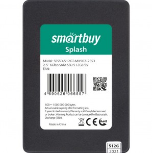Накопитель 2,5" SSD Smartbuy Splash 512GB TLC SATA3