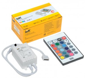 IEK Контроллер с ПДУ ИК RGB 3 канала 12В 2А 72W LSC1-RGB-072-IR-20-12-W