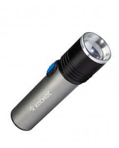 Космос фонарь ручной KOS111Lit (лит.акк.3,7V1,2Ah) 1св/д 3W,100lm,линза,zoom,125м,алюм.з/у USB,IP53