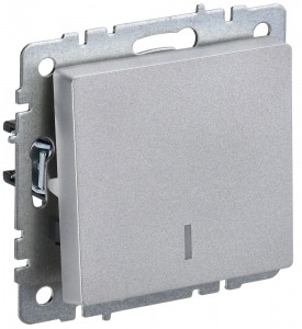 IEK BRITE мех. выкл. СУ 1 кл. 10А (проходн.) алюминий (инд.) ВС10-1-7-БрА BR-V12-1-10-K47