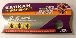От тараканов и муравьев гель-паста 30гр. (шприц) Капкан Штурм (фипронил)