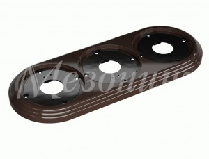 МЕЗОНИНЪ РЕТРО УСАДЬБА Рамка 3-местная ABS-пластик КОРИЧ.,  GE30703-04
