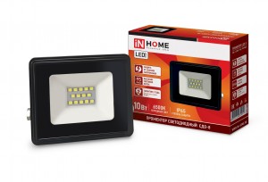 ASD/InHome прожектор св/д СДО-8 20W(1900lm) SMD 6500K 6K 133x123x21мм черный IP65 0029