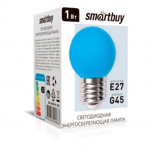 SmartBuy шар G45 E27 1W синяя д/гирлянды "Белт Лайт" SBL-G45B-01-E27