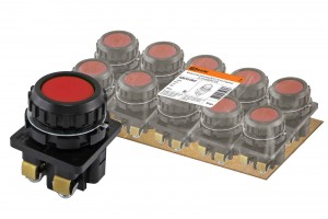 TDM Выключатель кнопочный КЕ 011-У2 исп.3 красный 2р 10A 660B IP40(10!) SQ0753-0007