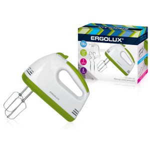 Миксер ERGOLUX ELX-EM03-C34, 7 скор., 150W, 2 венчика, 2 насадки для теста  5719