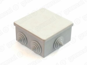 GREENEl коробка распред. ОУ 100х100х50мм, с откидной крышкой, 8 гермовводов, IP54 (60шт) GE41256
