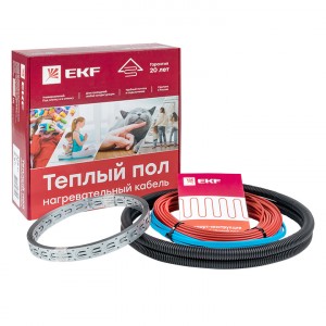 EKF PROxima кабельный теплый пол (нагр. секция) S=1.0м2 150Вт 10 м  (гофр.тр.,шнур 2м) 20лет nk-150