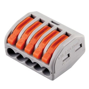 STEKKER клем. колодка СМК с рычагом LD222-415 5х(0,08-4мм2) 250V 32A б/пасты латунь/сталь (40!)32398