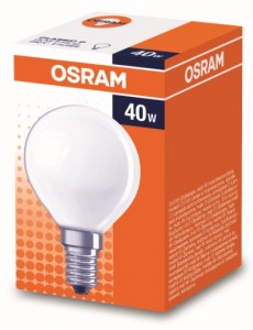 OSRAM P E14 40W шар матовая 4008321411471