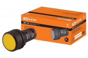 TDM Кнопка SB7-CA55 d22мм 1з+1р желтая  (10!) SQ0746-0013