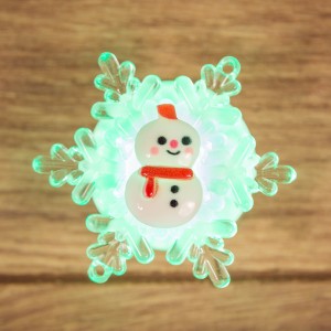 "Фигура на присоске "Снеговик на снежинке" RGB 5,5*5,5 см 501-038 Neon Night