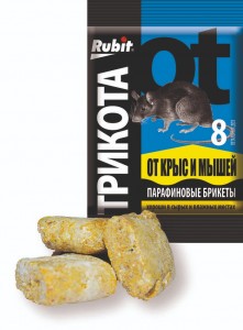 От грызунов приманка брикеты параф. тверд. 80гр. (8шт) мумиф. Rubit ТриКота А-5164