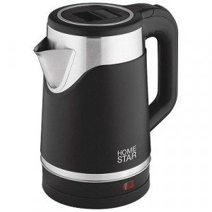 Чайник электр. HomeStar HS-1043 (диск, 1,7л) 1,5кВт, двойной корпус, нерж.ст./пластик, черный 108851