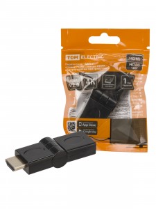 TDM Переходник "АВП 5"штекер HDMI -гнездо HDMI поворот. на 180 град.,позолоч. контакты,SQ4040-0105