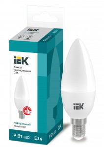 IEK свеча C35 E14 9W(810lm) 4000К 4K ECO LLE-C35-9-230-40-E14