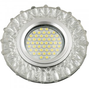 Fametto DLS-L148 GU5.3 св-к встр, Luciole стекло 95(65)x20 прозрачный/зеркал., подсветка LED3W