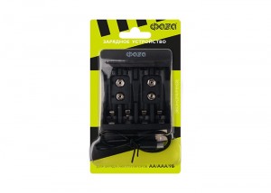 З/у ФАЗА B-55USB 2/4 шт R6/R03, 1 шт 9V"Крона" (200mA), кабель USB
