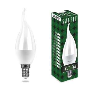 Saffit свеча на ветру E14 7W(560Lm) 4000K 4K матовая 37x124, SBC3707 55055