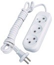 SmartBuy сет. удл. ПВС 2х1 3 роз.  2 м 10А (корпус АБС-пластик) SBE-10-3-02-N