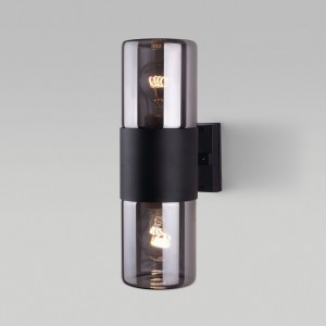 Elektrostandard св-к св/д бра садов-парк 35125/D 2x40W E27 175x110x340 Roil чёрн/дымч плаф. a055636