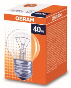 OSRAM P E27 40W шар прозрачная 4008321788764